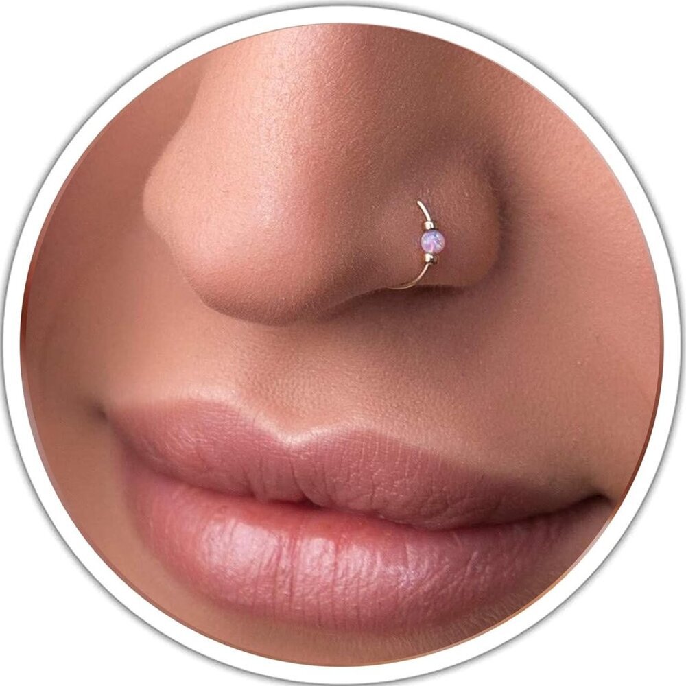 Opal Nose Ring Hoop